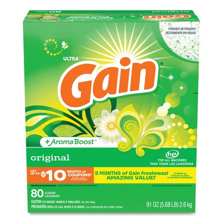 GAIN Laundry Detergent, 91 oz Box, Powder, Gain Original, 3 PK 84910